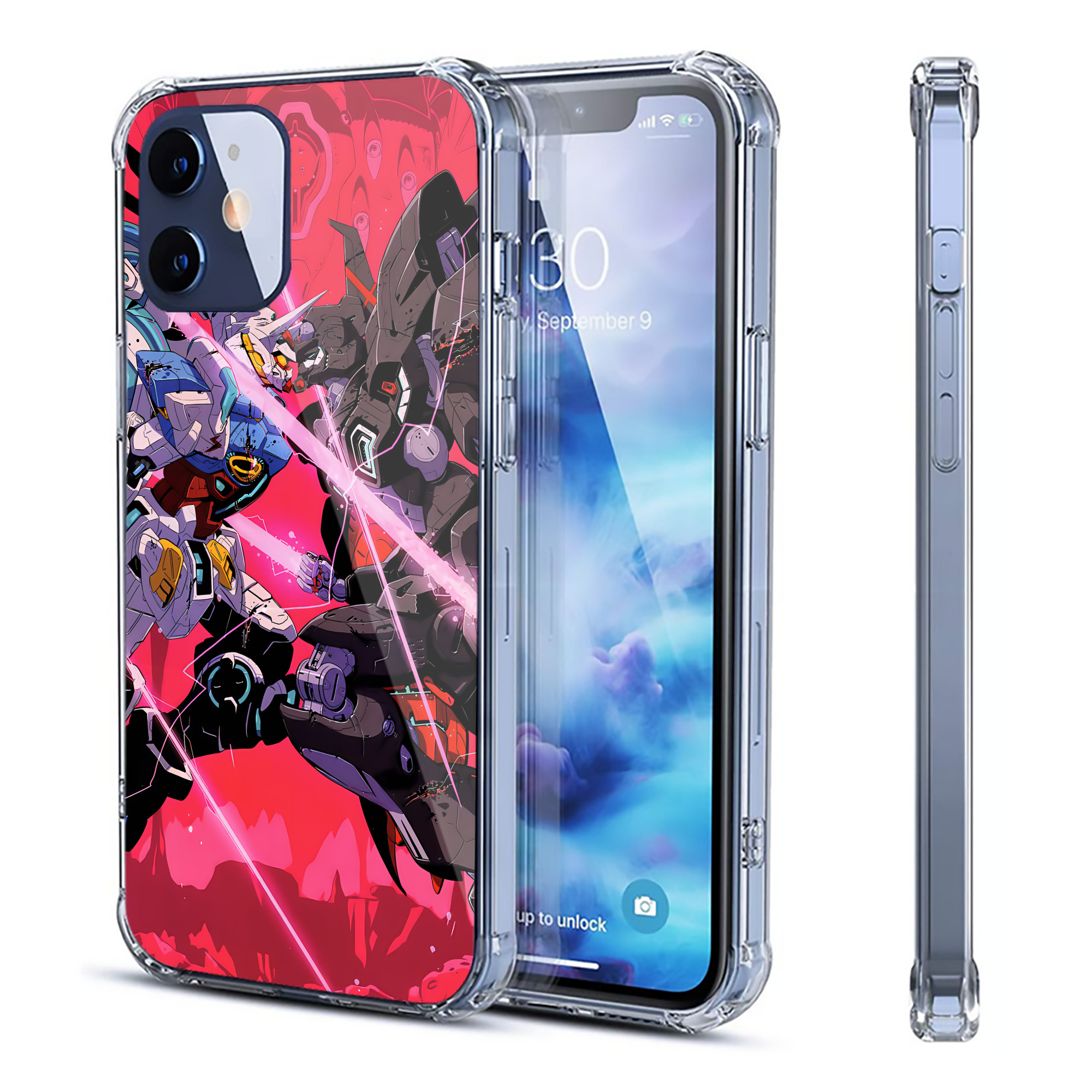 （画像用） 機動戦士ガンダム Mobile Suit Gundam 【iPhone 12シリーズ対応】透明スマホケース（クリアソフトケース）